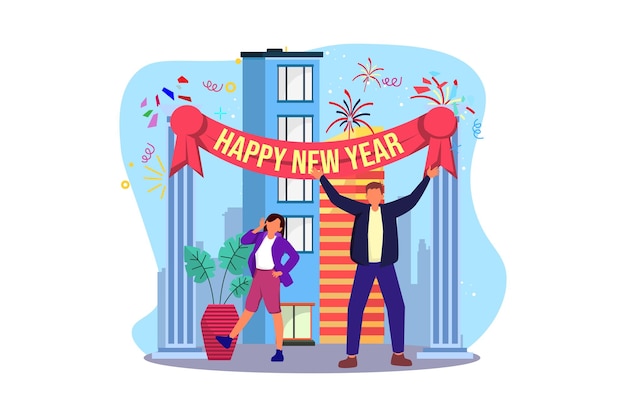 Vector welcome 2023 year flat design