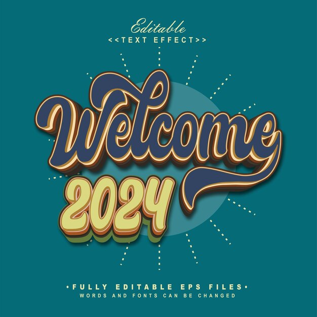 Welcome 2024 text effect