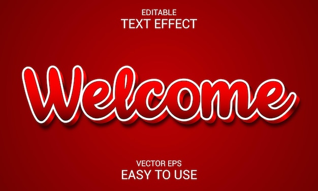 Welcome 3d text effect style