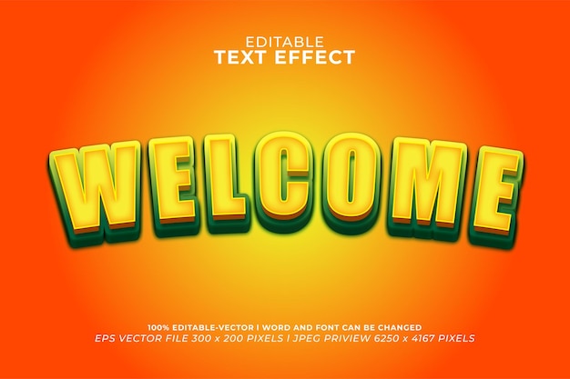 Welcome 3d text effect