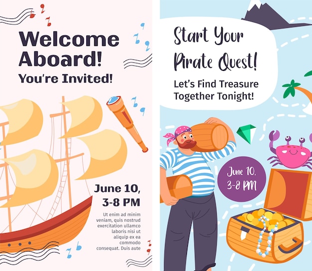 Welcome aboard start your pirate party quest game