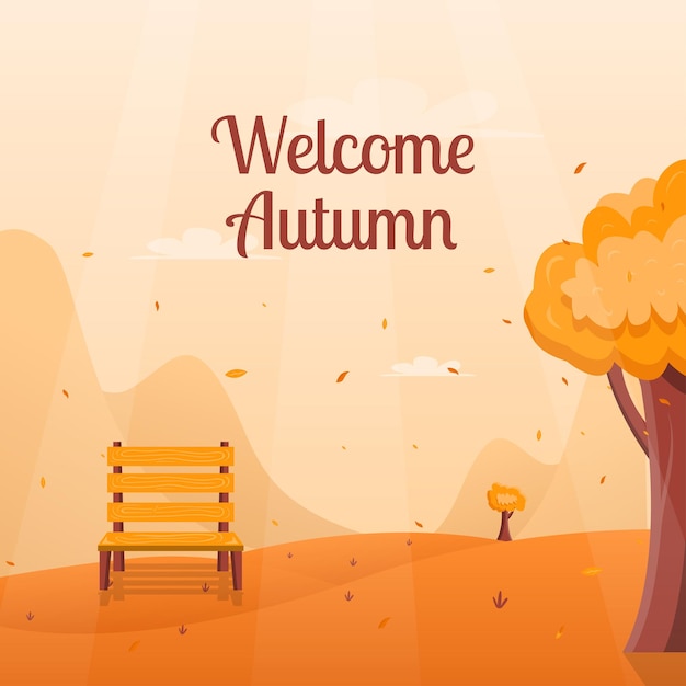 welcome autum background concept