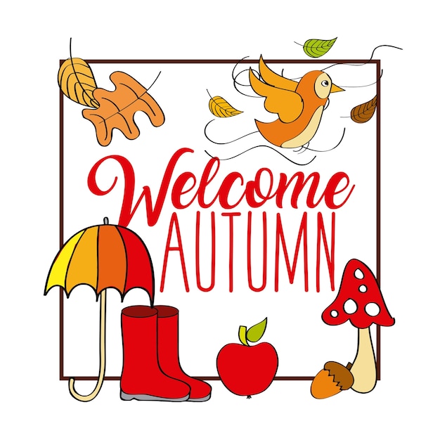 Vector welcome autumn card