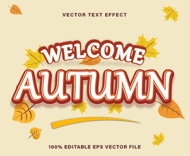 Welcome autumn season text style effect premium vector