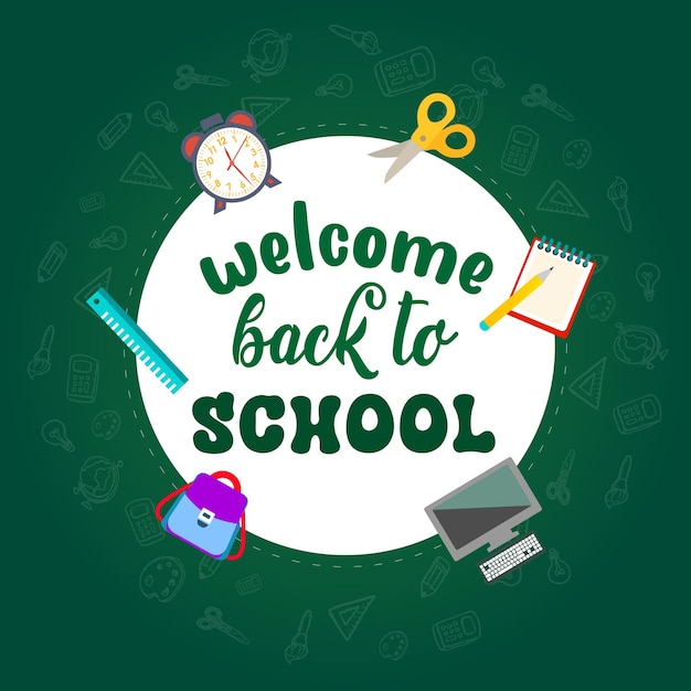 Welcome back to school back to school background kids back to school school stationery