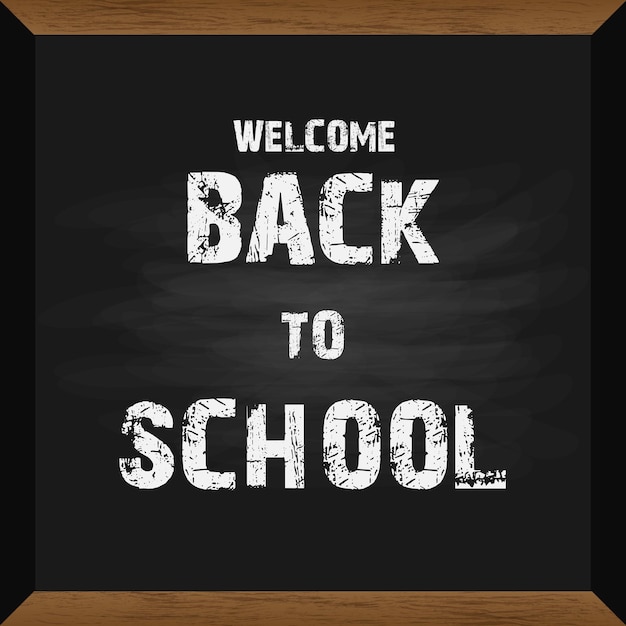welcome back to school black board social media banner