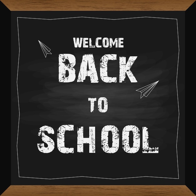 welcome back to school black board social media banner