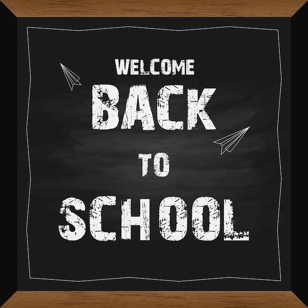 Welcome Back To School Black Board Social Media Banner