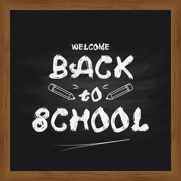 Welcome Back To School Black Board Social Media Banner