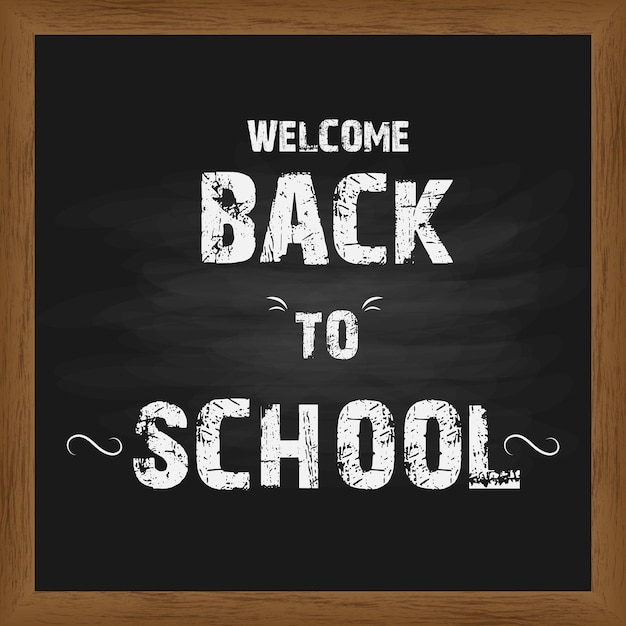 welcome back to school black board social media banner