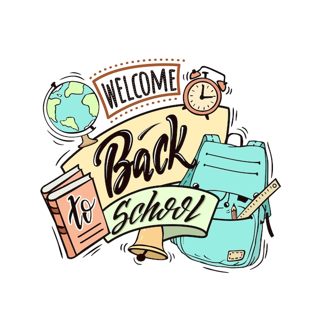 Vector welcome back school card