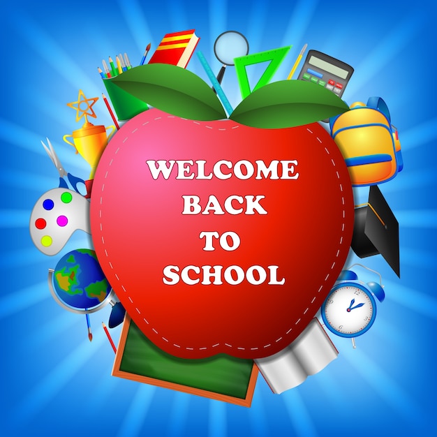 Welcome back to school concept background illustration