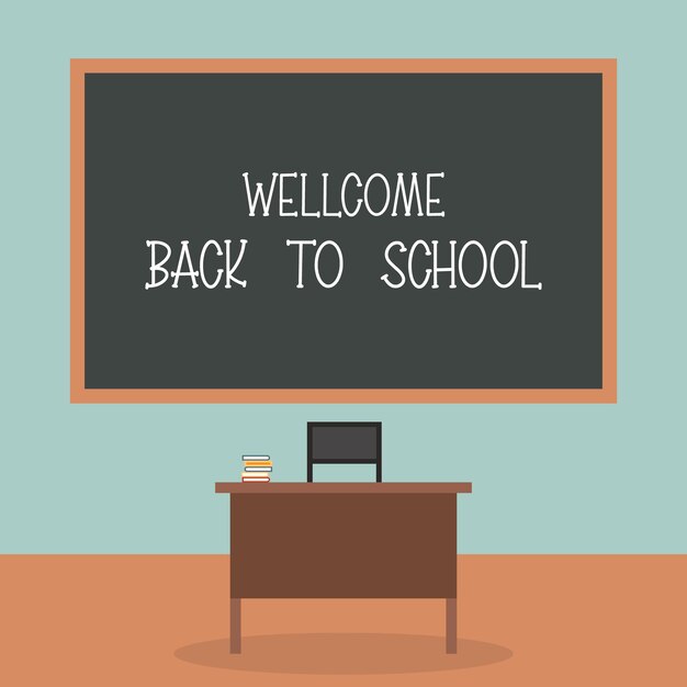 Welcome Back to School A Conceptual Photo with a Blank Blackboard