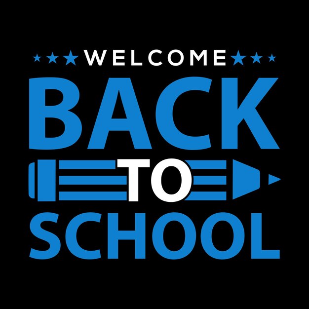 Welcome Back to school decorated lettering sign Colorful textured text isolated on black background