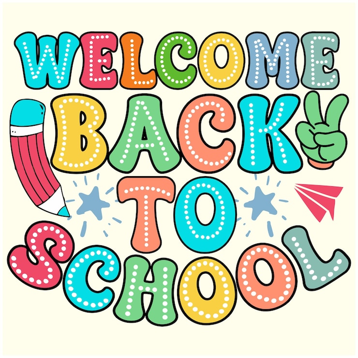 Vector welcome back to school groovy design for tshirt banner poster background card