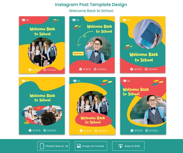 welcome back to school instagram post template