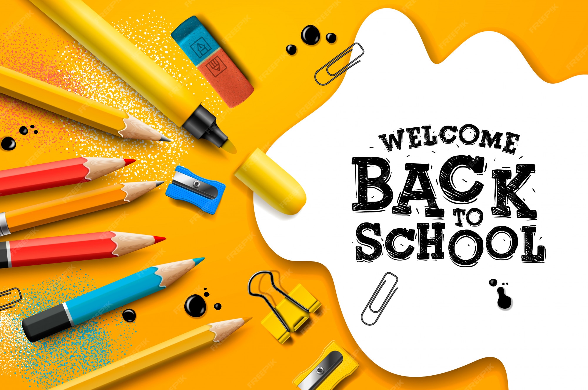 Premium Vector Back to School, poster and banner with