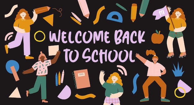 Vector welcome back to school poster