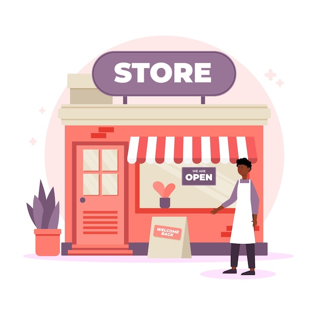 welcome back shop with plants