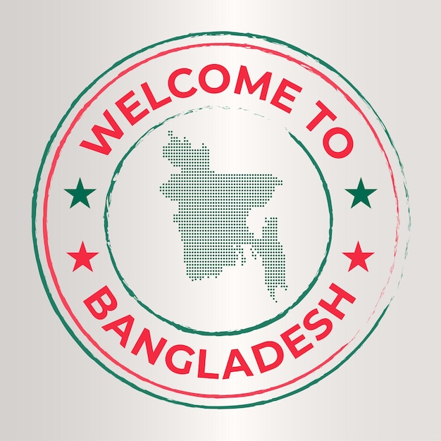 Welcome to Bangladesh in Round Ribbon in Shiny Look