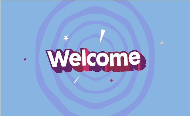 Vector welcome banner beautiful inscription