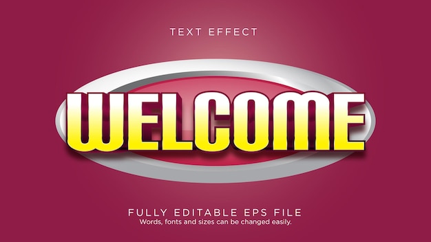 Welcome Banner Futuristic Text Effect Font Type