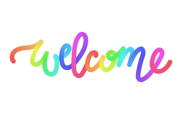 Welcome banner text sign isolated on white background vector illustration