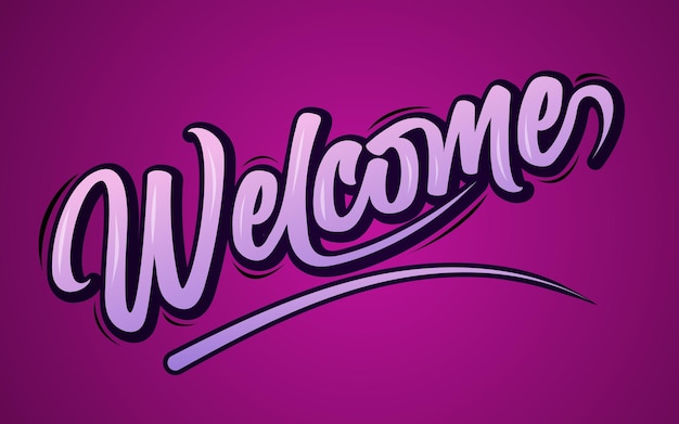 Welcome banner with hand lettering quote