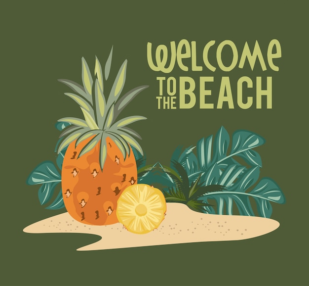 Welcome to the beach summer card