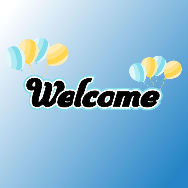 Welcome beautiful design with balloon.