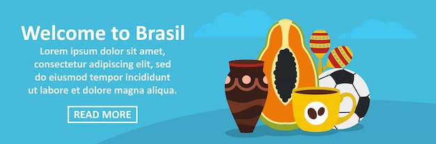 Vector welcome to brasil banner template horizontal concept