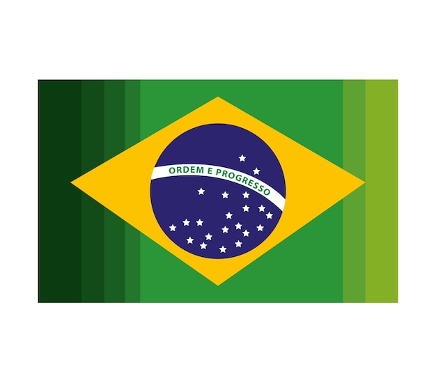 Brazil flag on button Royalty Free Vector Image