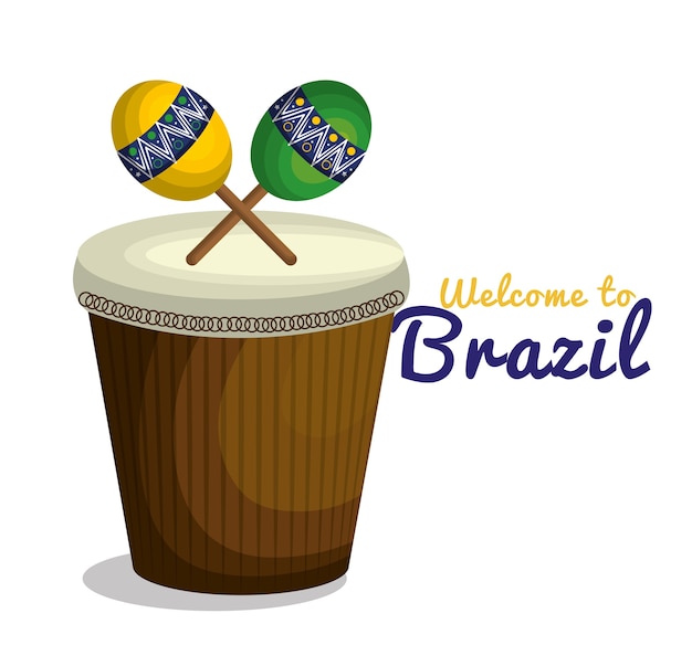 Welcome to brazil representing icons vector illustration design