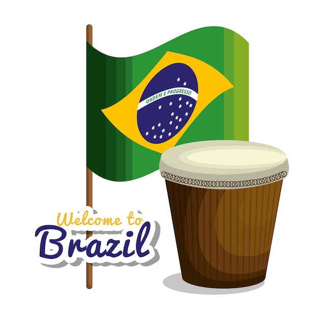 welcome to brazil representing icons vector illustration design