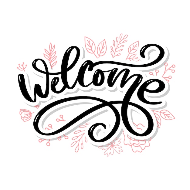 Welcome brush lettering