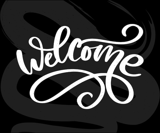 Vector welcome brush lettering