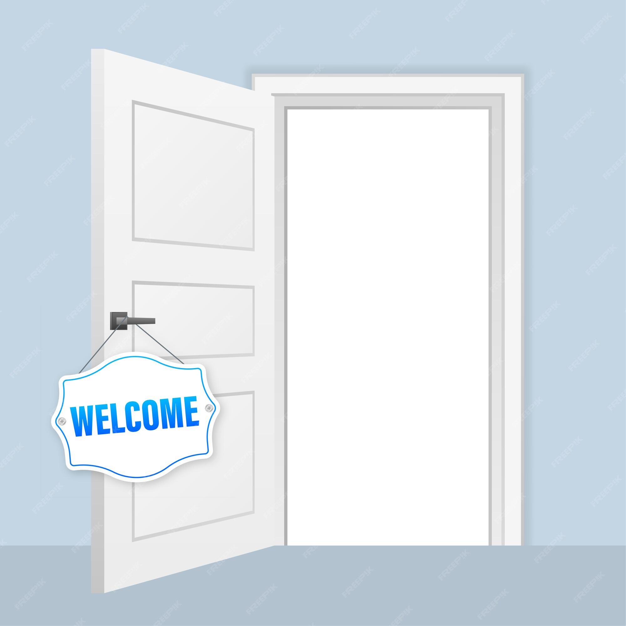 We are open business door signage for unlock Vector Image