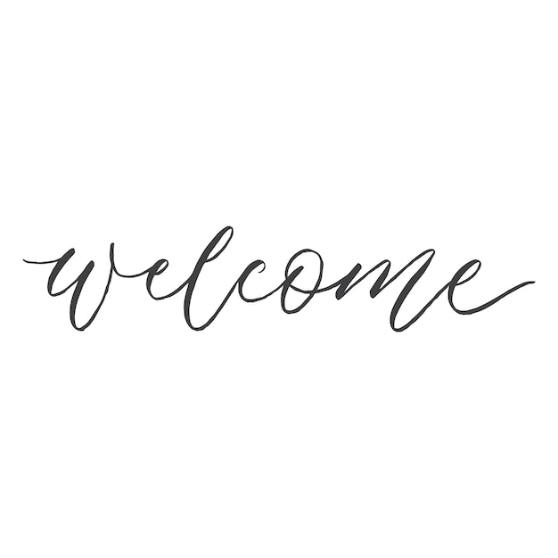 welcome calligraphy lettering design