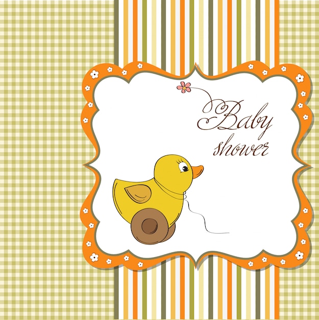 Vector welcome card with duck toy