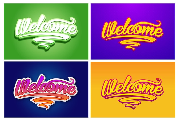 Vector welcome color banner, welcome sign, vector