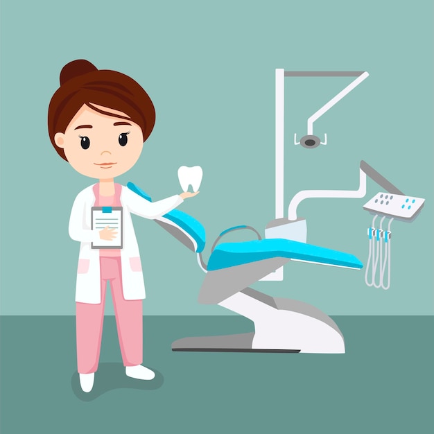 Vector welcome dental care , vector illustration cartoon character