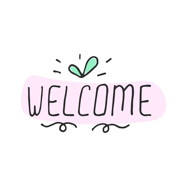 Welcome in doodle style