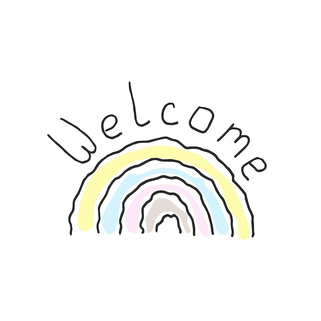 Welcome in doodle style