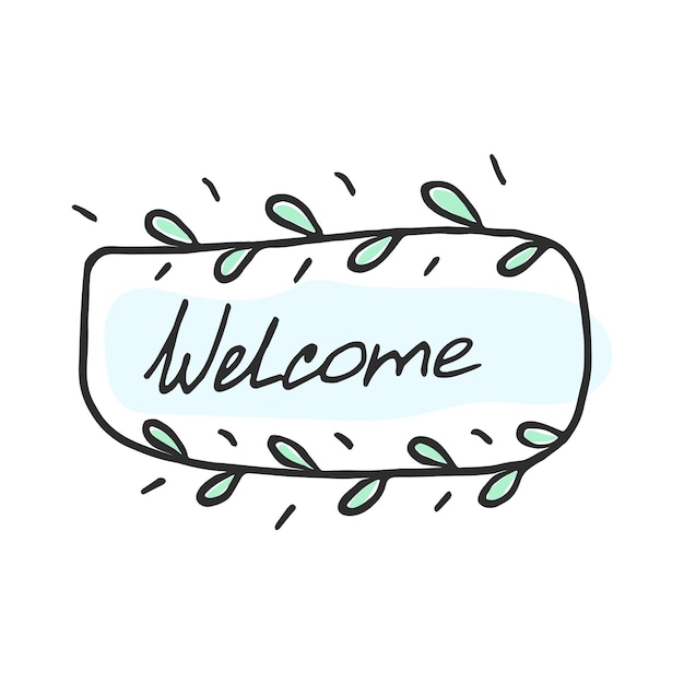 Vector welcome in doodle style