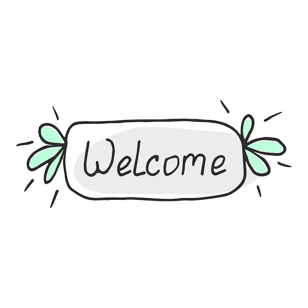 Vector welcome in doodle style