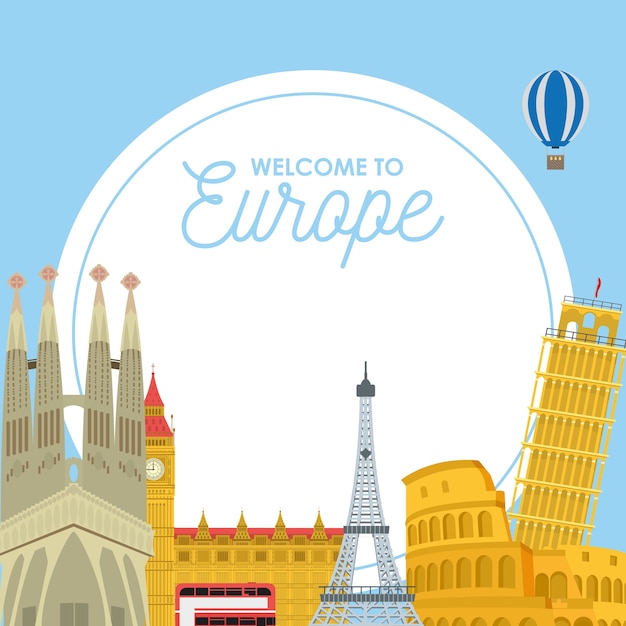 Vector welcome to europe