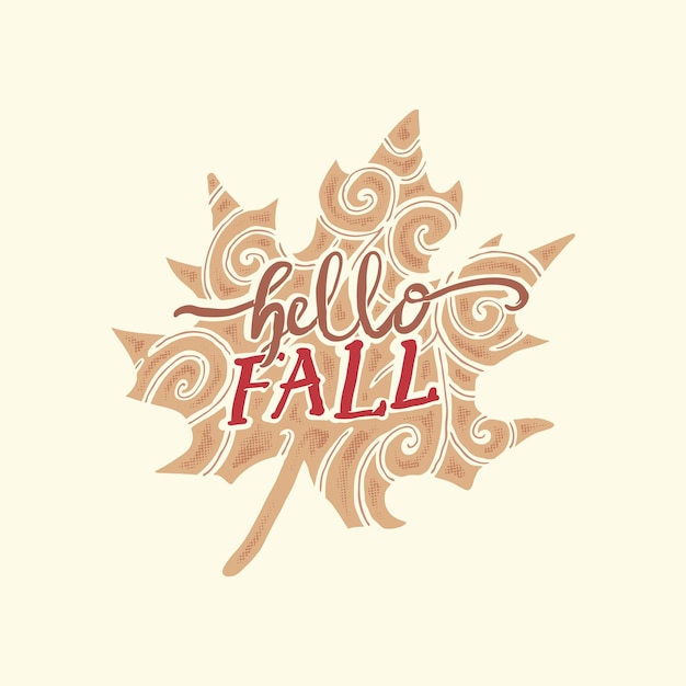 Vector welcome fall season vintage illustration