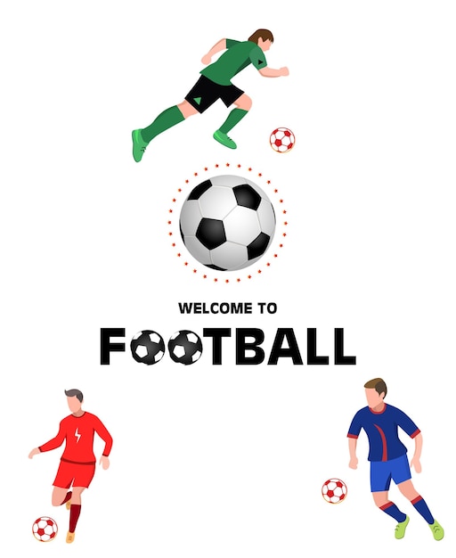 Welcome to football Vector illustration on white background Template design