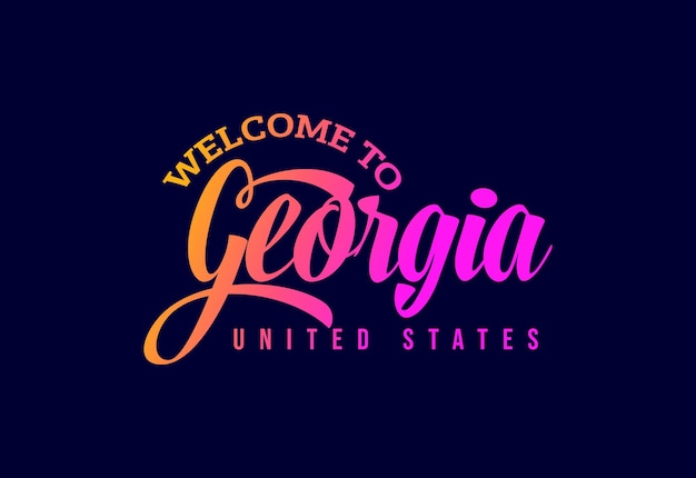 Benvenuti in georgia word text creative font design illustration. segno di benvenuto