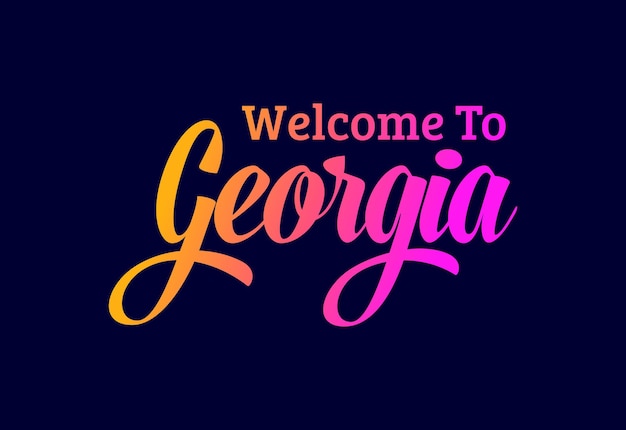조지아 워드 텍스트 크리에이 티브 글꼴 디자인 일러스트레이션에 오신 것을 환영합니다.